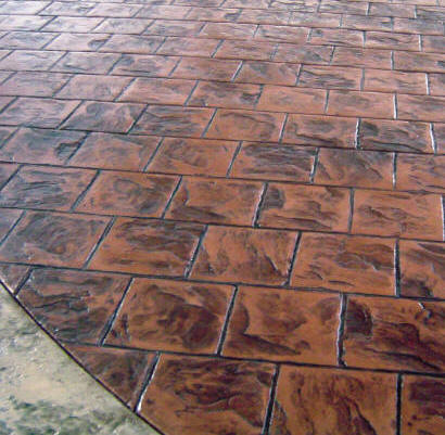 12" Slate Running Bond Concrete Stamp View