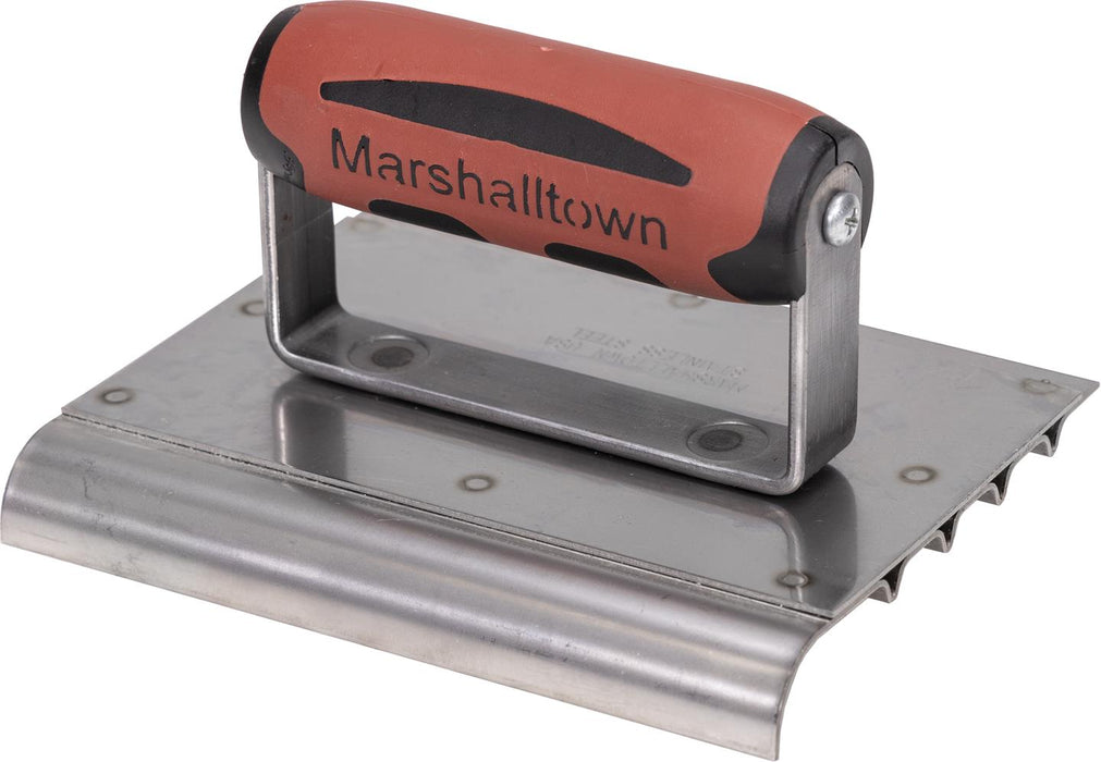 Marshalltown 4280D – 6" x 5" Stainless Steel Safety Edger with 5/8" Lip, 4 Grooves, DuraSoft Handle
