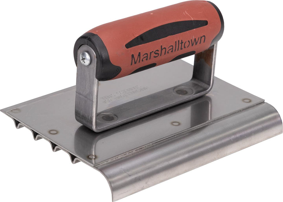 Marshalltown 4280D – 6" x 5" Stainless Steel Safety Edger with 5/8" Lip, 4 Grooves, DuraSoft Handle