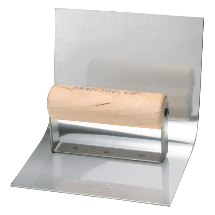 Kraft CF198 – 6" x 4-1/2" 1-1/2" Radius Gutter Tool (Wood Handle)