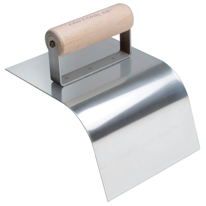 Kraft CF514 – 6" Stainless Steel Curb Tool (2" Radius, No Gutter)