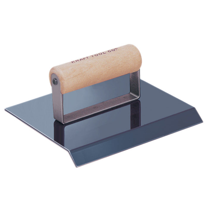 Kraft CF523 – 6" x 8" Blue Steel Chamfer Edger (45° Angle, 3/4" Drop, Wood Handle)