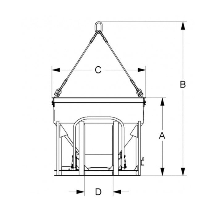 M&B Upright Aluminum Concrete Bucket – Lightweight, Clamshell Gate (Rental)