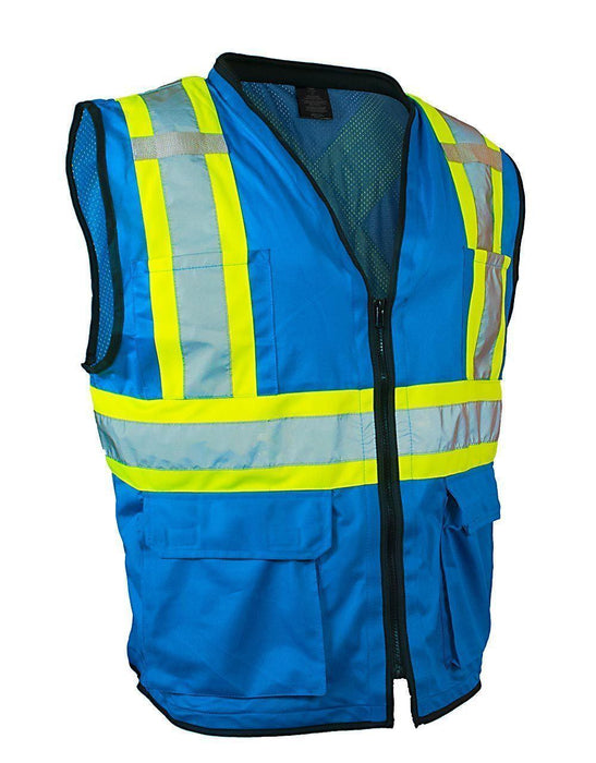 Forcefield 022-TV188BU-S/M – Hi-Vis Traffic Safety Vest with Zipper Front (S/M)