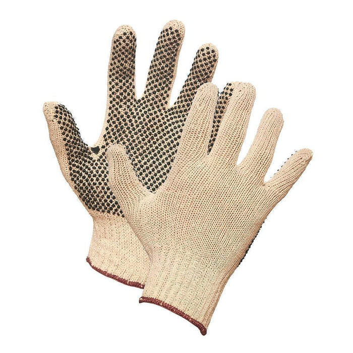 Forcefield 004-01876-09 – Cotton Knit Gloves with Black PVC Dots (Large)