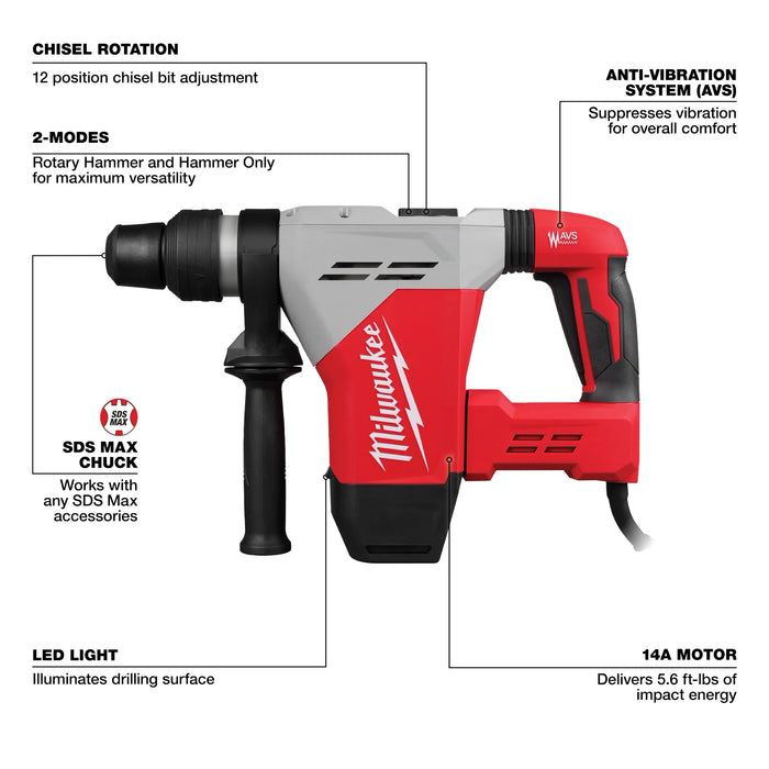 Milwaukee MI-551721 - 1-9/16" SDS-Max Rotary Hammer