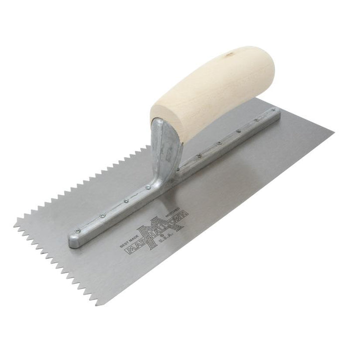 Marshalltown 770S – 1/2" x 15/32" Standard V-Notch Trowel with Curved Handle