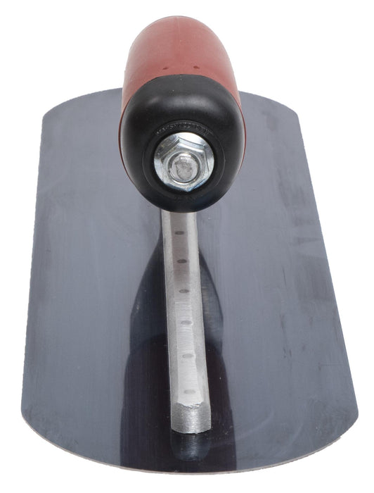 Marshalltown MXS64BRD – 14" x 4" Blue Steel Finishing Trowel, Fully Rounded with Curved DuraSoft Handle