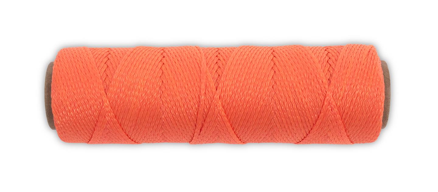 Marshalltown ML338 – Braided Nylon Mason's Line, 500', Fluorescent Orange, Size 18 (6" Core)