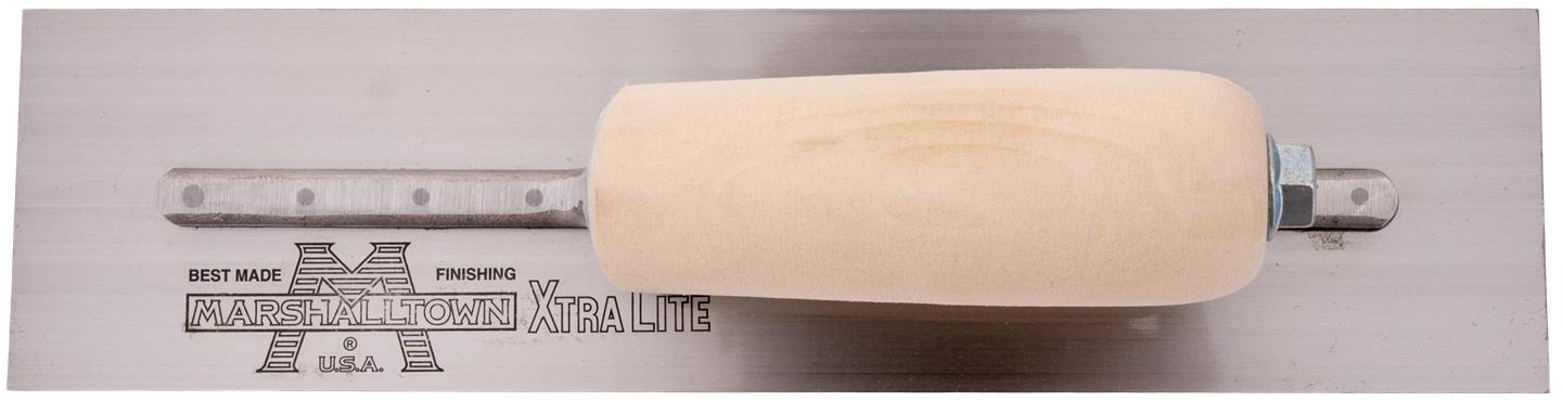 Marshalltown MXS7 – 12" x 5" Finishing Trowel with Curved Wood Handle