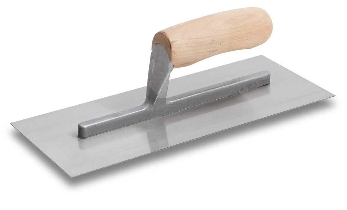Marshalltown 990S – 11" x 4-1/2" Finishing Trowel with Curved Wood Handle
