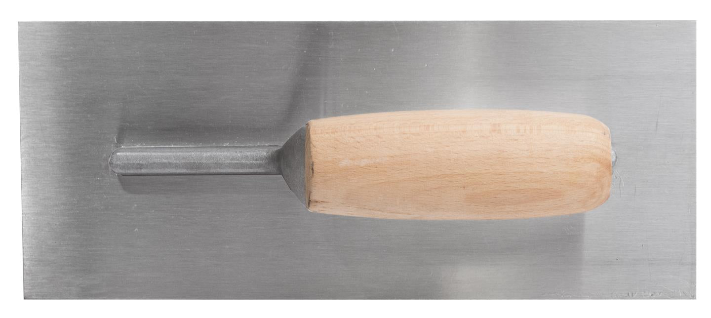 Marshalltown 990S – 11" x 4-1/2" Finishing Trowel with Curved Wood Handle