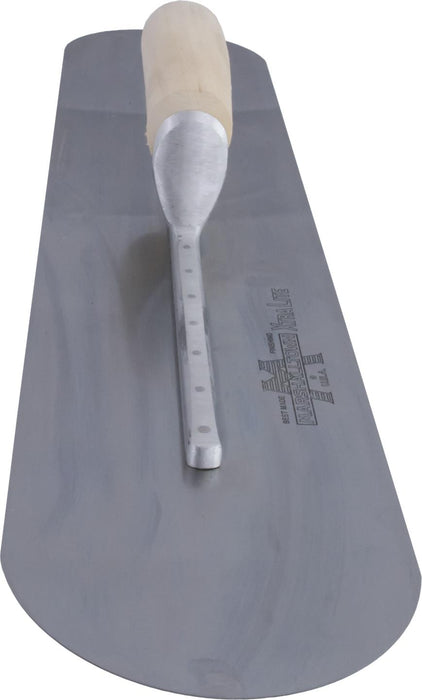 Marshalltown MXS205FR – 20" x 5" Finishing Trowel, Fully Rounded with Curved Wood Handle