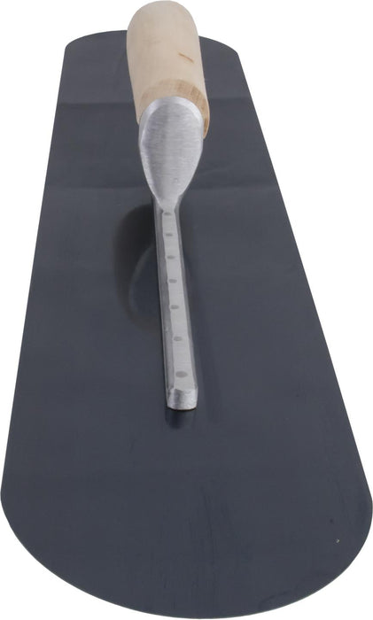 Marshalltown MXS205BR – 20" x 5" Blue Steel Finishing Trowel, Fully Rounded with Curved Wood Handle