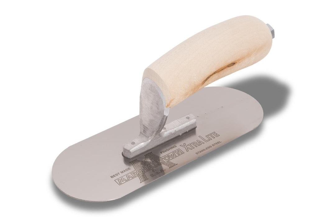 Marshalltown SP83SSR3 – 8" x 3" Stainless Steel Pool Trowel (3 Exposed Rivets, Wood Handle)