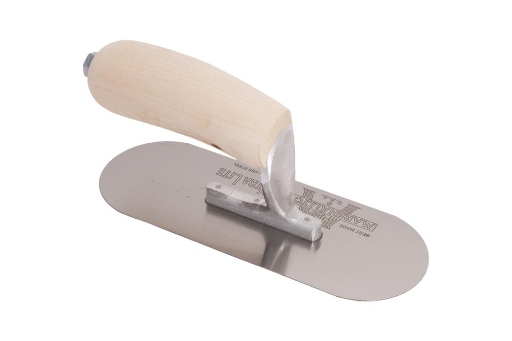 Marshalltown SP83SSR3 – 8" x 3" Stainless Steel Pool Trowel (3 Exposed Rivets, Wood Handle)