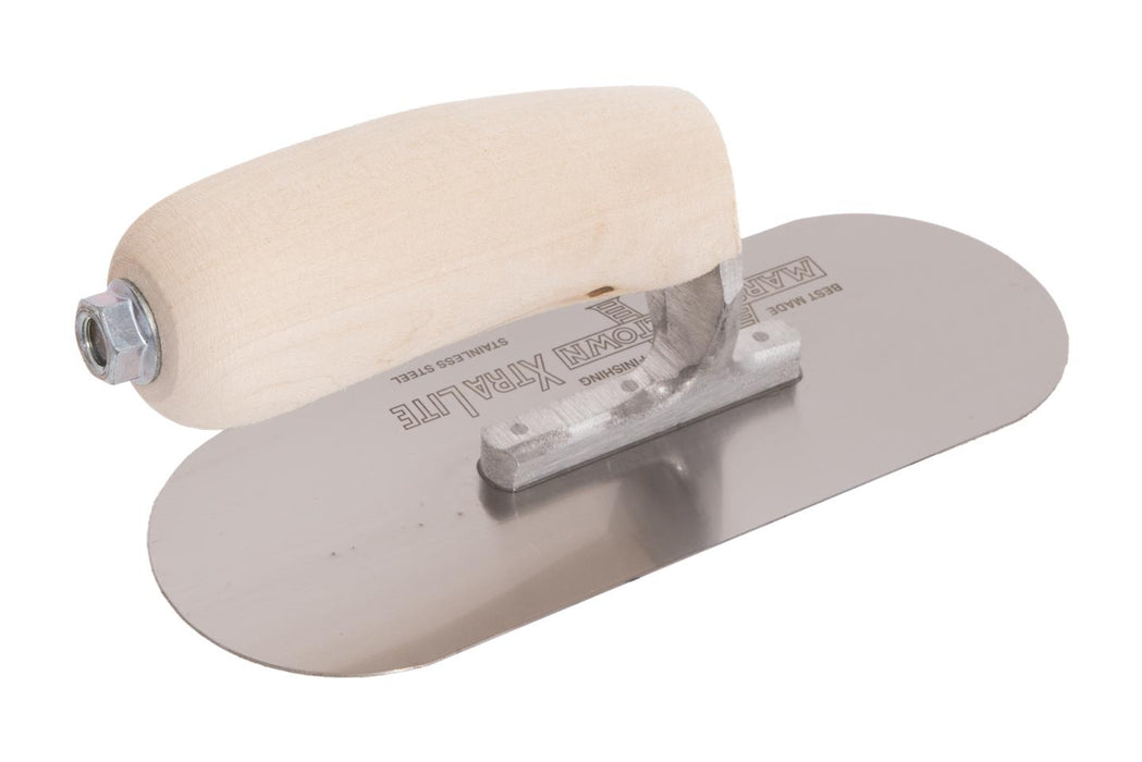 Marshalltown SP83SSR3 – 8" x 3" Stainless Steel Pool Trowel (3 Exposed Rivets, Wood Handle)
