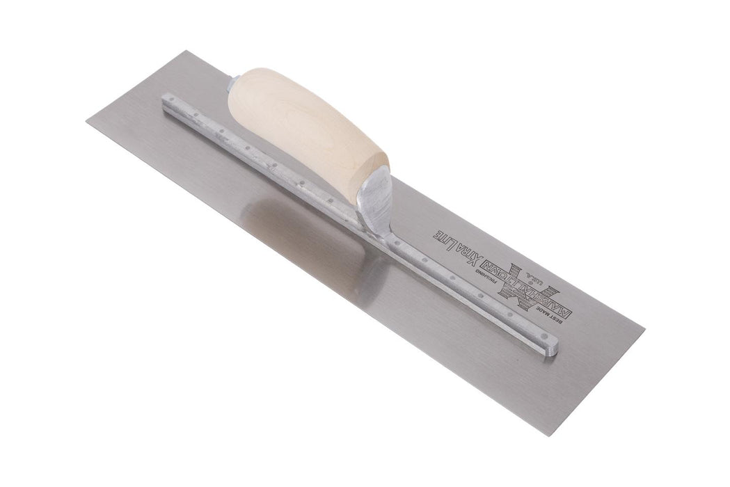 Marshalltown MXS60 – 16" x 3" Finishing Trowel with Curved Wood Handle