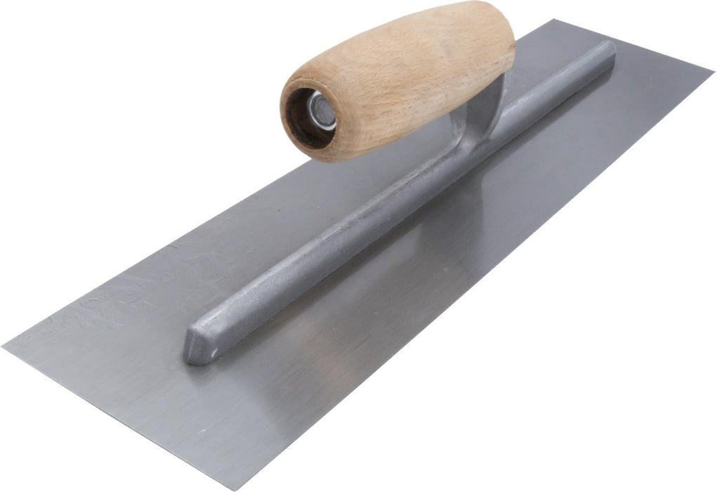 Marshalltown 999S – 16" x 4" Finishing Trowel with Curved Wood Handle