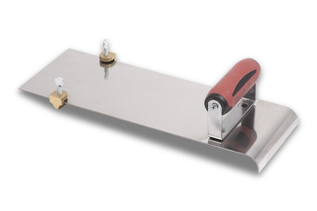 Marshalltown 3488D – 14" x 5" Stainless Steel Edger with Adjustable Groover (DuraSoft Handle)