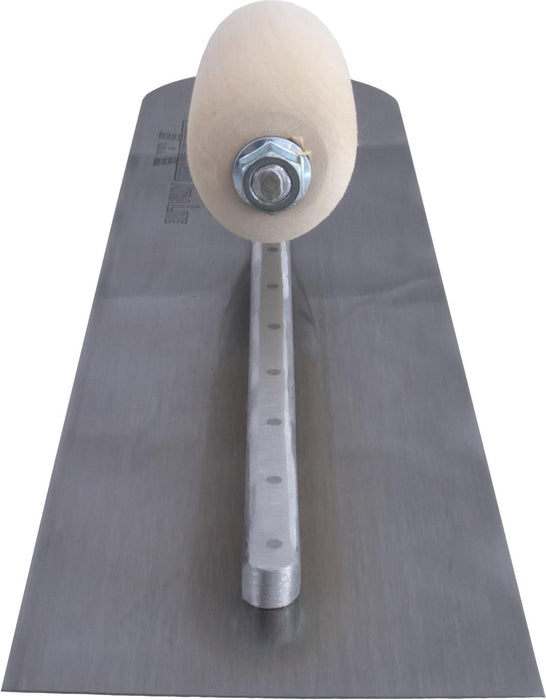 Marshalltown MXS20RE – 20" x 4" Finishing Trowel, Round Front with Curved Wood Handle