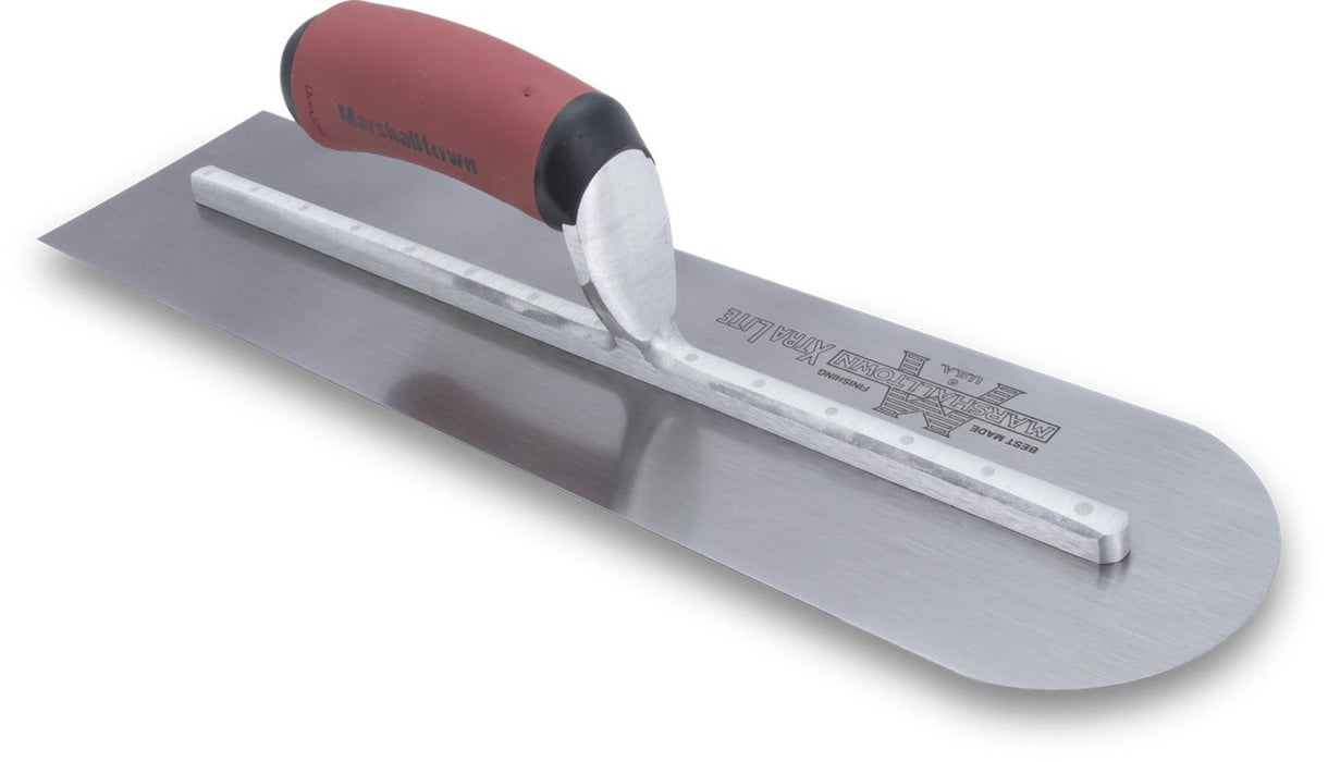 Marshalltown MXS20RED – 20" x 4" Finishing Trowel, Round Front with Curved DuraSoft Handle