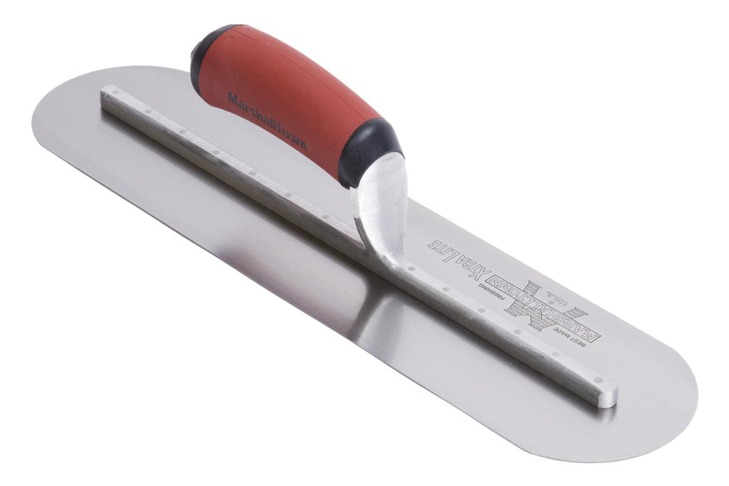 Marshalltown MXS66FRD – 16" x 4" Finishing Trowel, Fully Rounded with Curved DuraSoft Handle