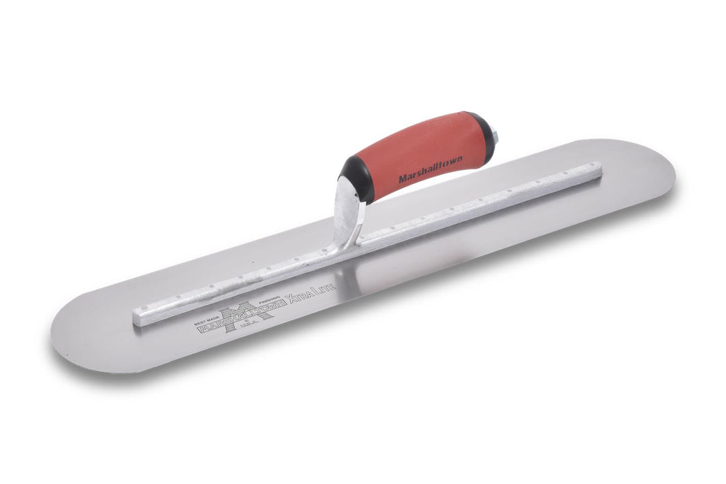 Marshalltown MXS81FRD – 18" x 4" Finishing Trowel (Fully Rounded, DuraSoft Handle)