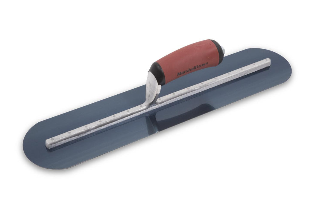 Marshalltown MXS25BRD – 20" x 5" Blue Steel Finishing Trowel, Fully Rounded with Curved DuraSoft Handle