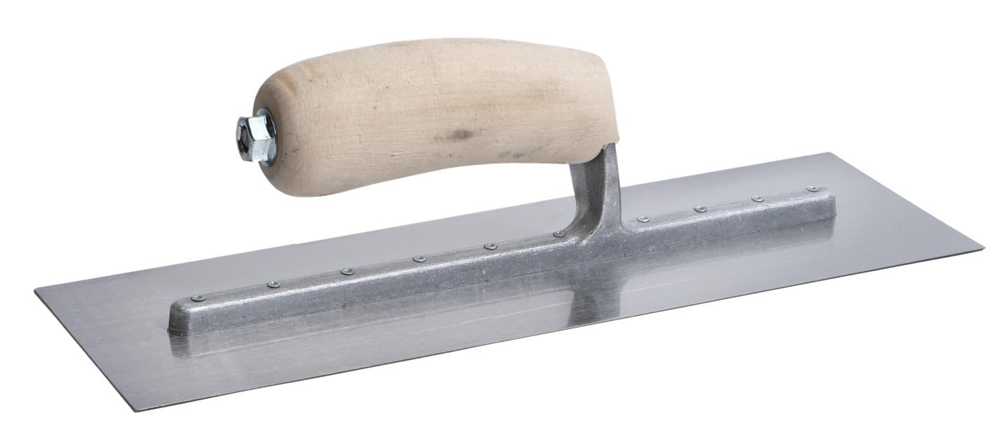 Marshalltown FT362 – 12" x 4" Finishing Trowel with Curved Wood Handle