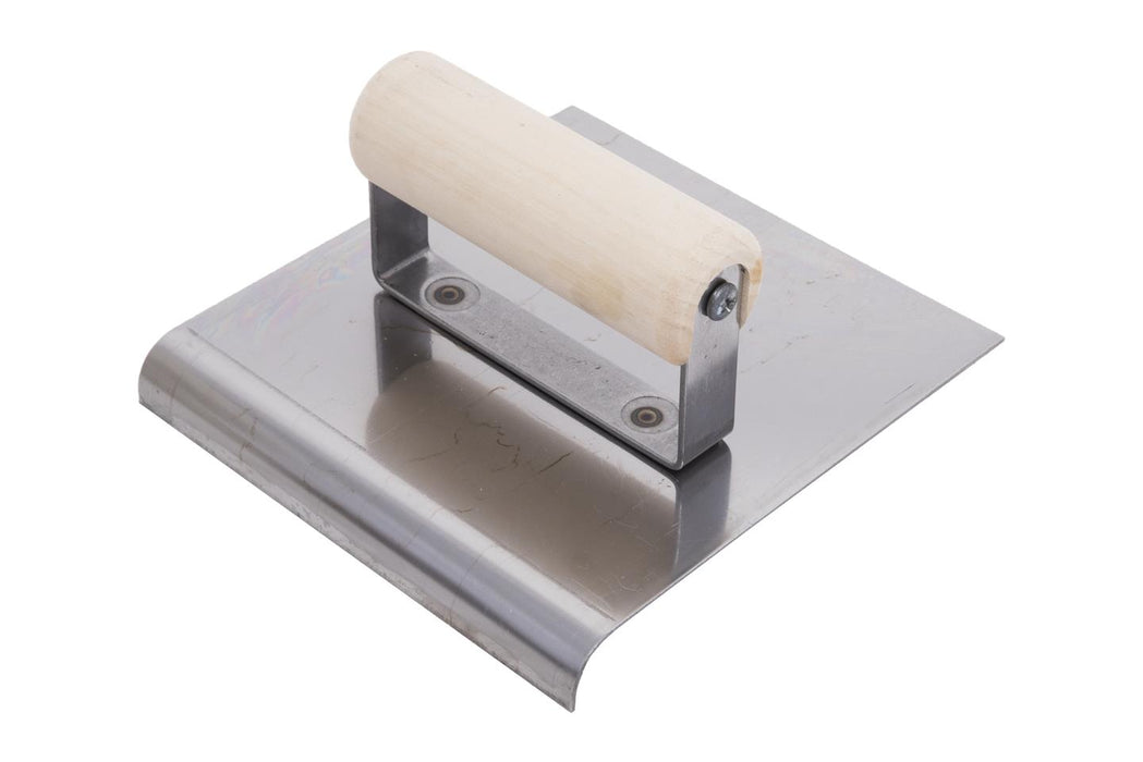 Marshalltown CE514S – 6" x 6" Stainless Steel Hand Edger with Wood Handle