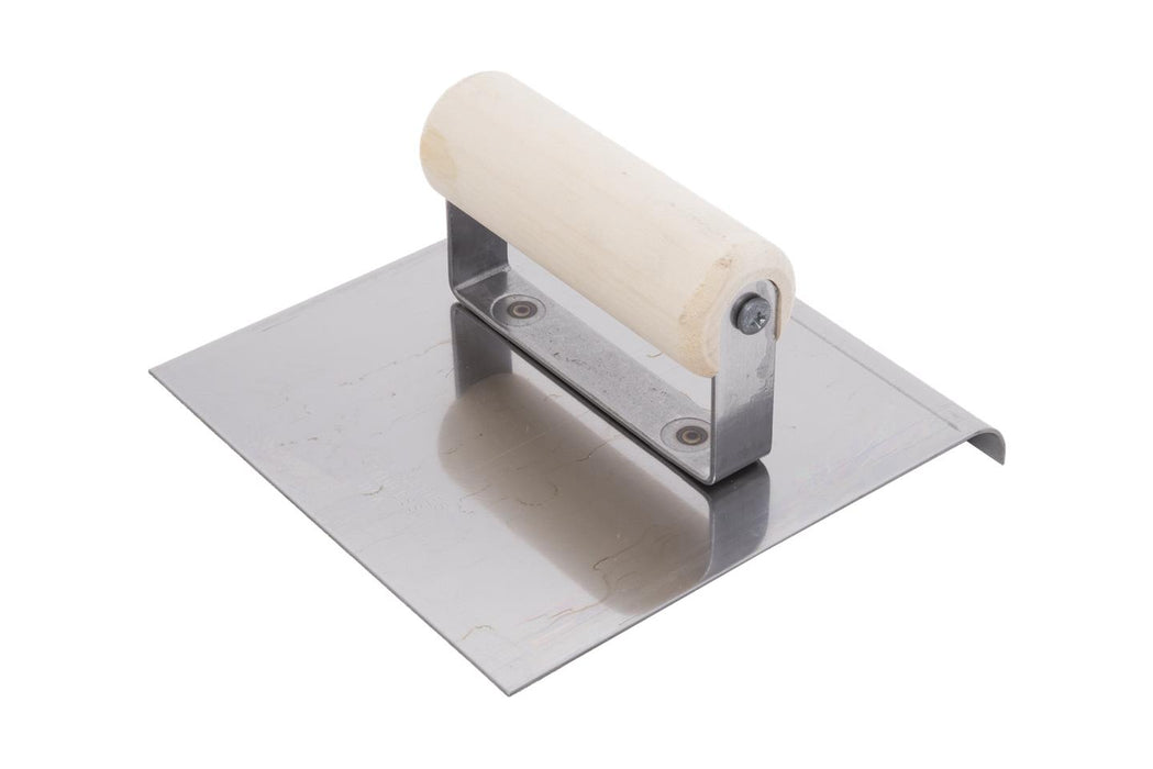 Marshalltown CE514S – 6" x 6" Stainless Steel Hand Edger with Wood Handle