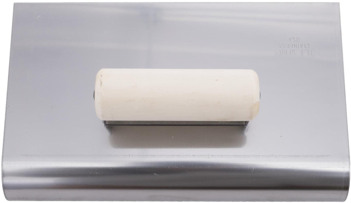 Marshalltown CE531S – 10" x 6" Stainless Steel Hand Edger (3/8" Radius, 1/2" Lip) with Wood Handle