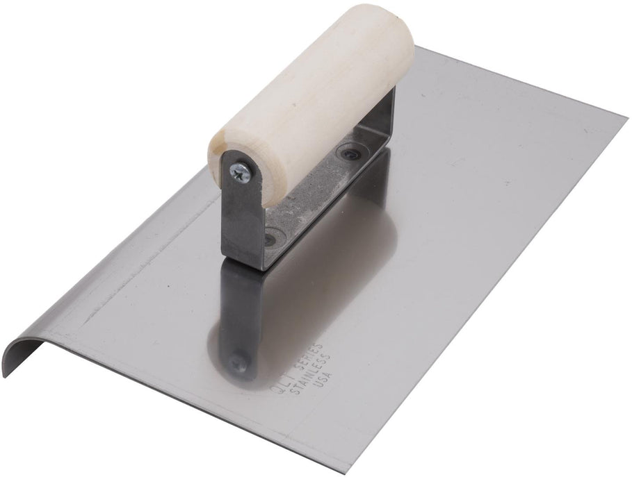 Marshalltown CE531S – 10" x 6" Stainless Steel Hand Edger (3/8" Radius, 1/2" Lip) with Wood Handle