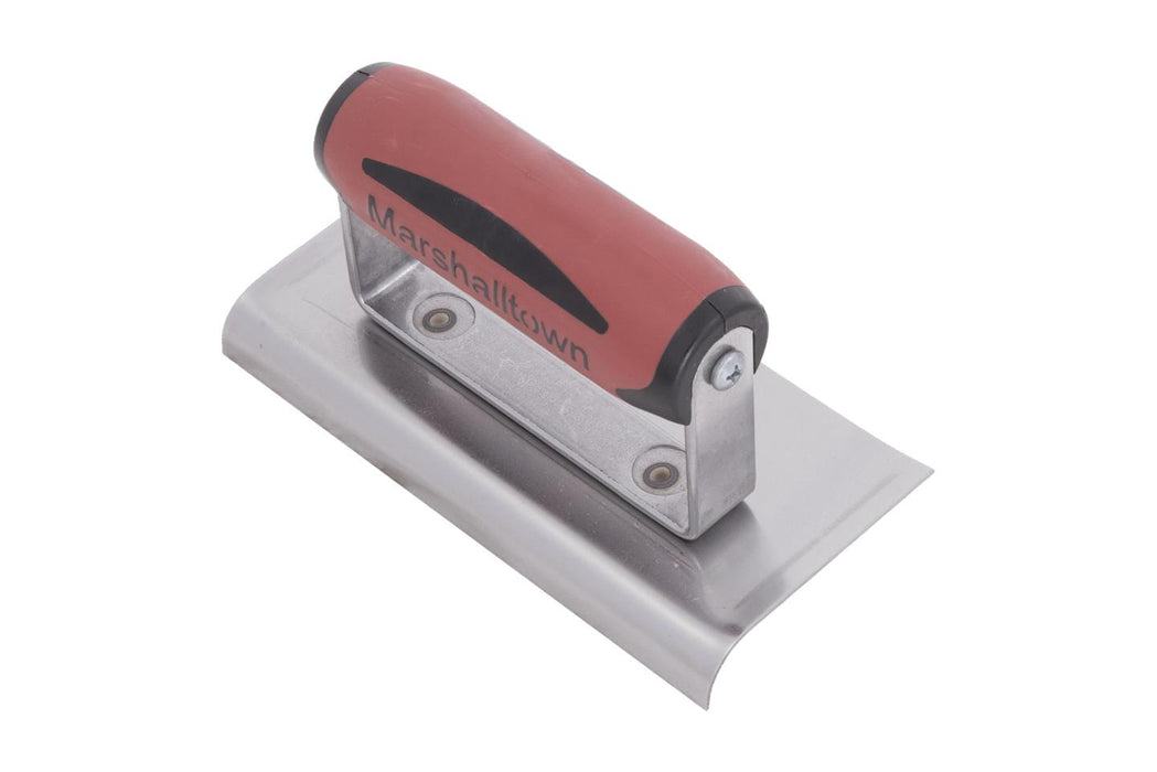 Marshalltown 136BD – 6" x 3" Blue Steel Edger with Curved Ends (DuraSoft Handle)