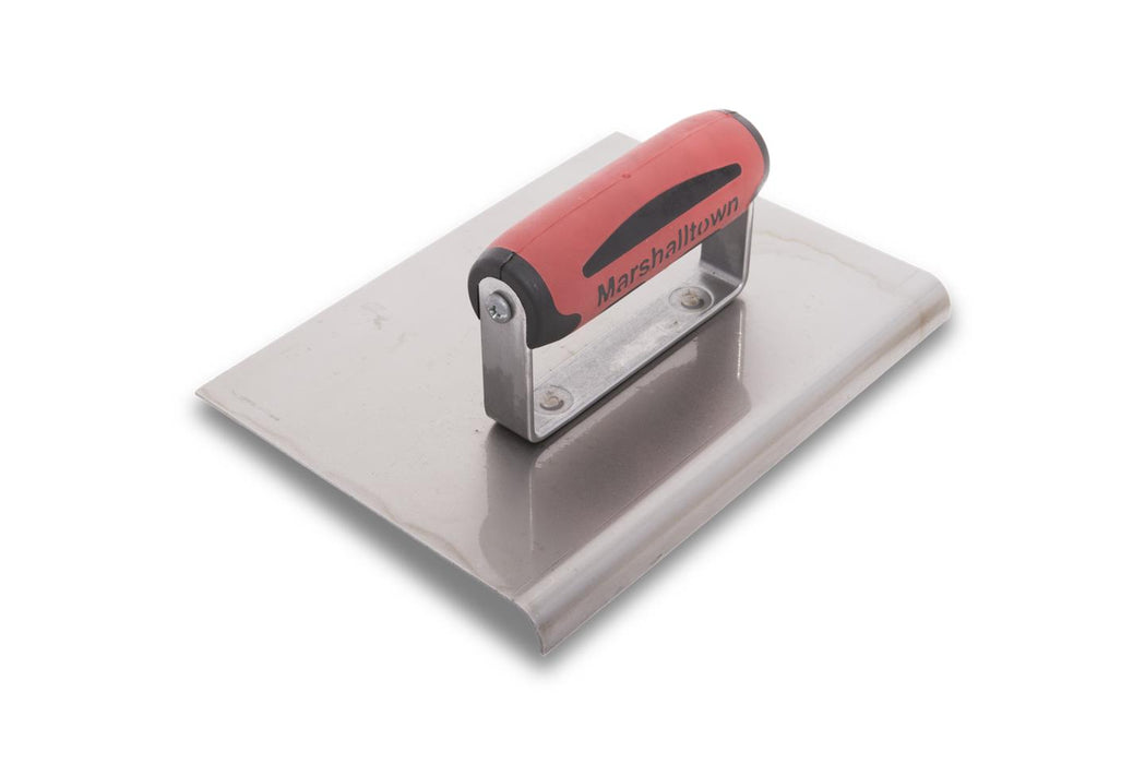 Marshalltown 120D – 8" x 6" Concrete Edger with Straight Ends (DuraSoft Handle)