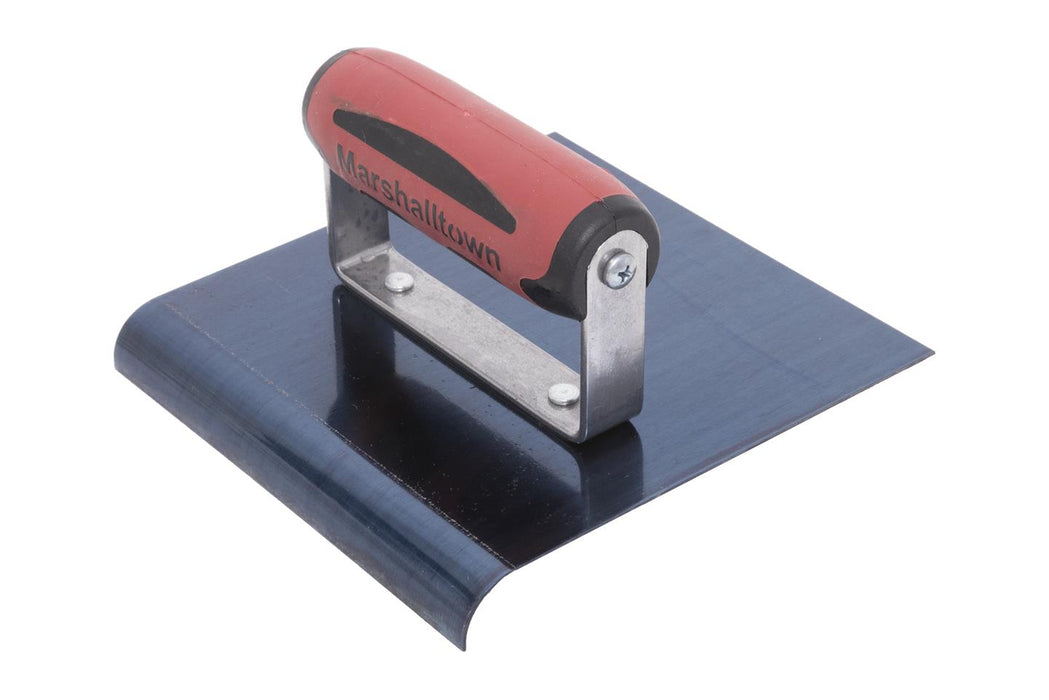 Marshalltown 163BD – 6" x 6" Blue Steel Edger (1/2" R, 5/8" L, DuraSoft Handle)