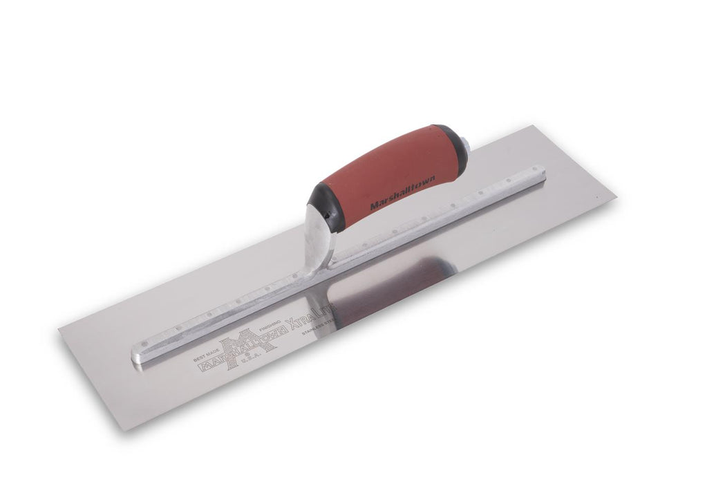Marshalltown MXS64SSD – 14" x 4" Stainless Steel Finishing Trowel with Curved DuraSoft Handle