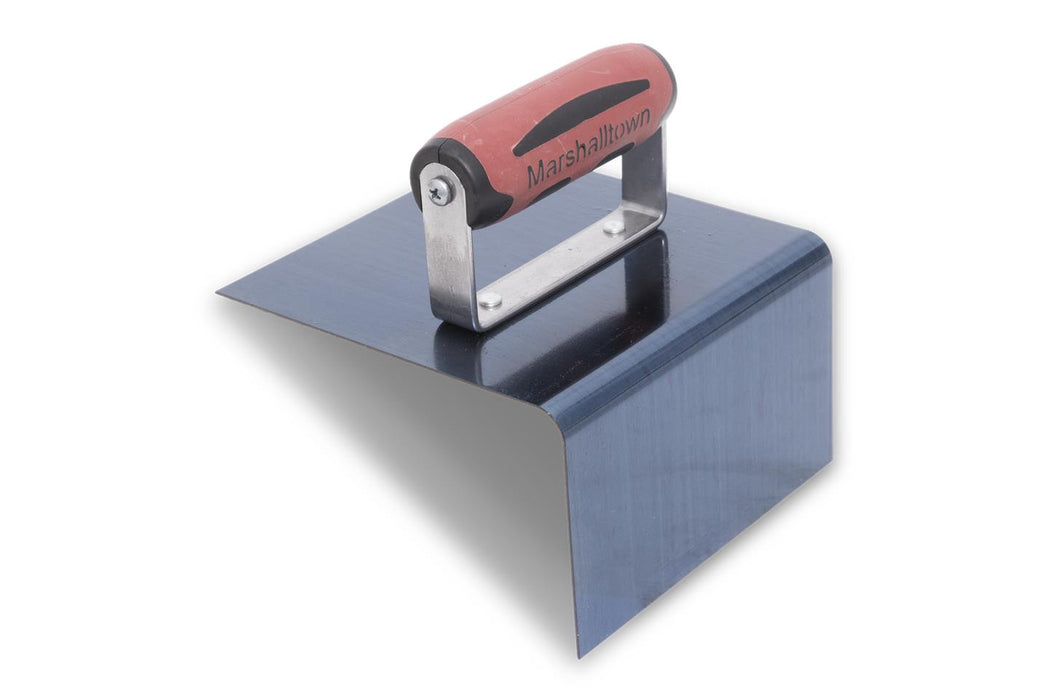 Marshalltown 187BD – 6" x 6" x 3" Blue Steel Outside Step Tool (3/8" Radius, DuraSoft Handle)