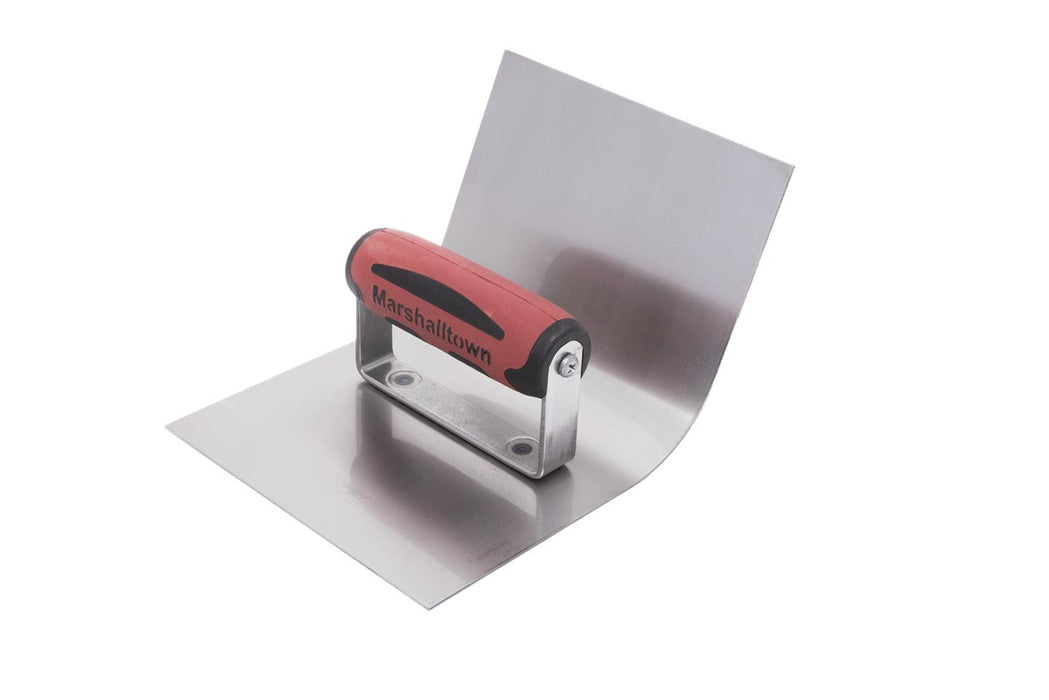 Marshalltown 4274D – 6" x 4 1/2" x 6" Stainless Steel Gutter Tool (2" Radius, DuraSoft Handle)