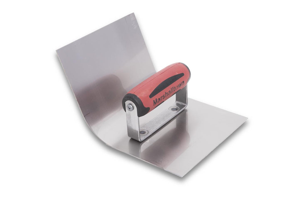 Marshalltown 4276D – 6" x 4 1/2" x 6" Stainless Steel Gutter Tool (3" Radius, DuraSoft Handle)
