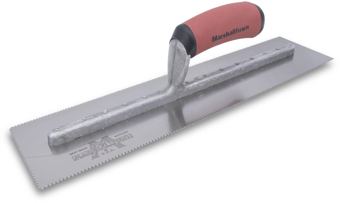 Marshalltown DU656SD – 1/16" x 1/16" x 1/16" Three-Sided Notch Trowel (Flat V-DS Handle)