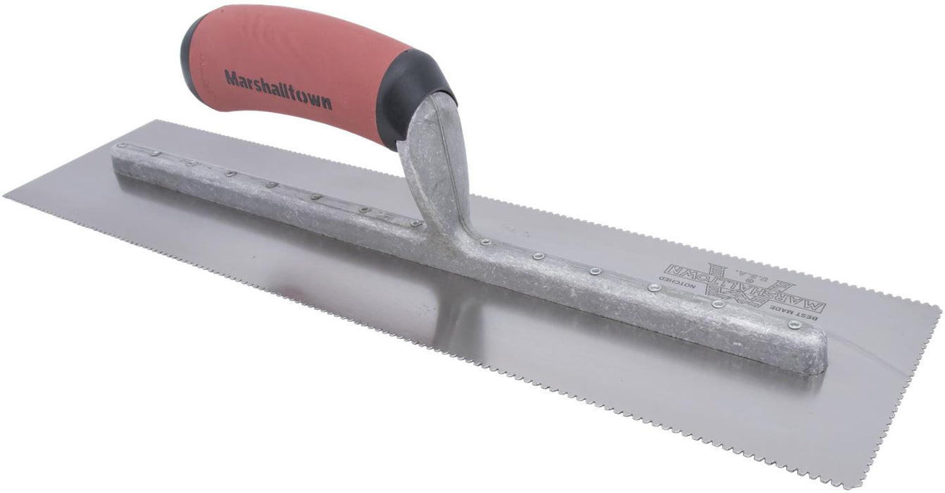 Marshalltown DU656SD – 1/16" x 1/16" x 1/16" Three-Sided Notch Trowel (Flat V-DS Handle)