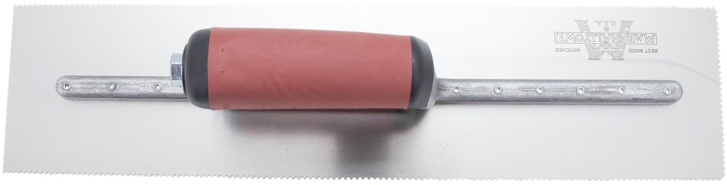 Marshalltown DU656SD – 1/16" x 1/16" x 1/16" Three-Sided Notch Trowel (Flat V-DS Handle)