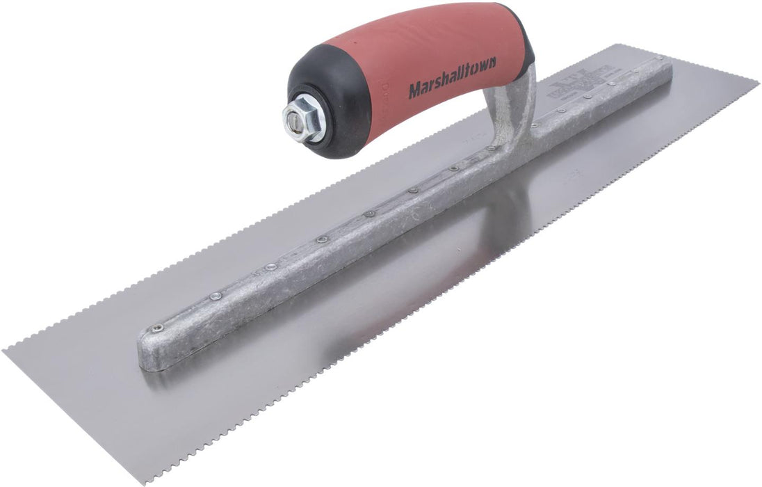 Marshalltown DU656SD – 1/16" x 1/16" x 1/16" Three-Sided Notch Trowel (Flat V-DS Handle)