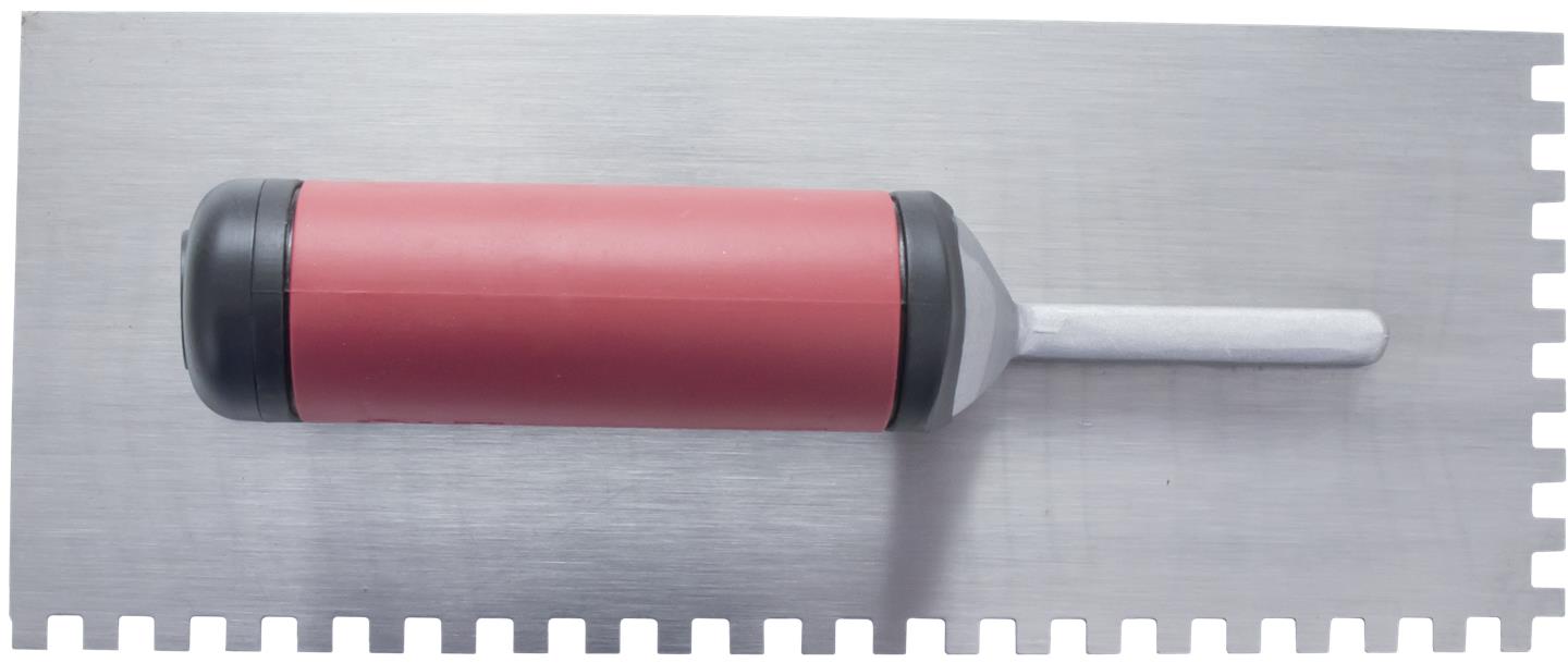 Marshalltown NT675 – 3/16" x 3/16" x 3/16" Square-Notch Trowel (Soft Grip Handle)