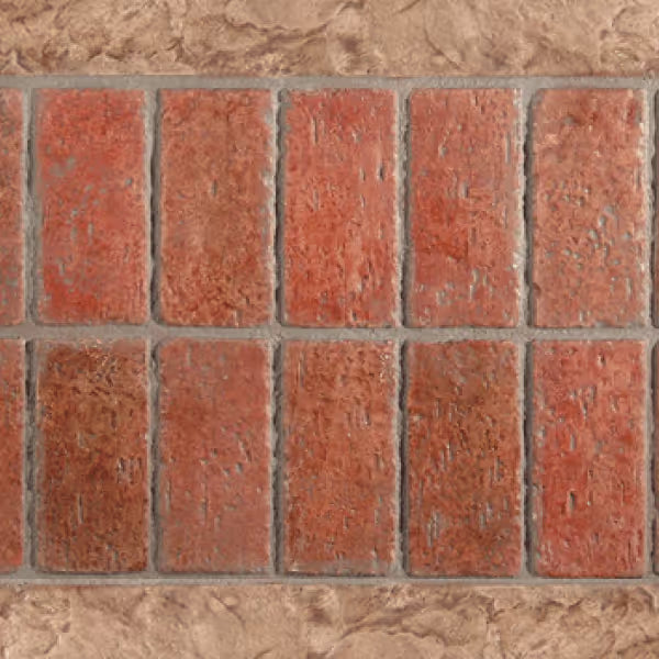 Old Brick Double Soldier Course Concrete Stamp View