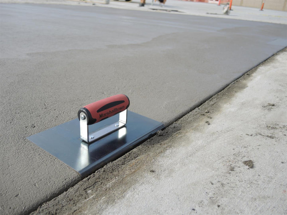 Marshalltown 166BD – 9" x 6" Blue Steel Edger (1/2" R, 5/8" L, DuraSoft Handle)