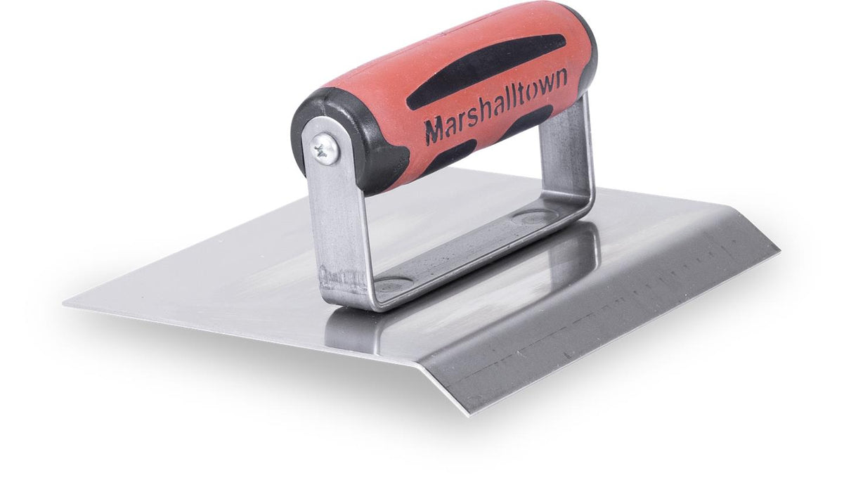 Marshalltown 483CH – 6" x 6" Stainless Steel Chamfer Edger with DuraSoft Handle; 3/4" Lip