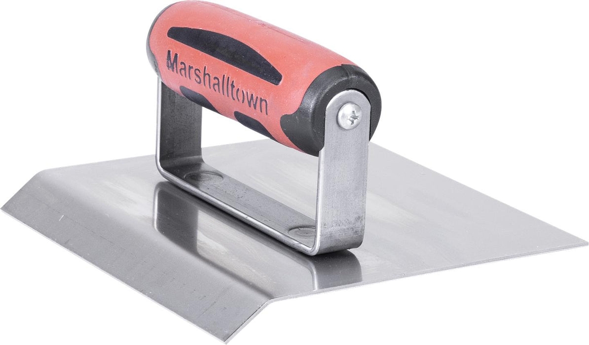 Marshalltown 483CH – 6" x 6" Stainless Steel Chamfer Edger with DuraSoft Handle; 3/4" Lip